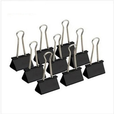 Black Metal Bulldog Foldback Binder Clips 19mm 12 Pack from B&Q