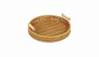 Handmade Rattan Woven Fruit And Snack Serving Tray from B&Q
