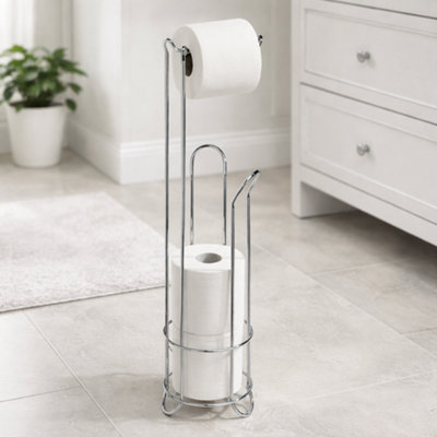  - 3-Roll Free-Standing Chrome Toilet Paper Holder