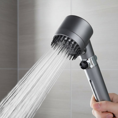 High Pressure 4-In-1 Shower Head 3 Spray Modes from B&Q
