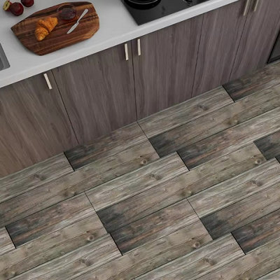  - 5 Pcs Classic Wood Grain Peel Stick Floor Tiles