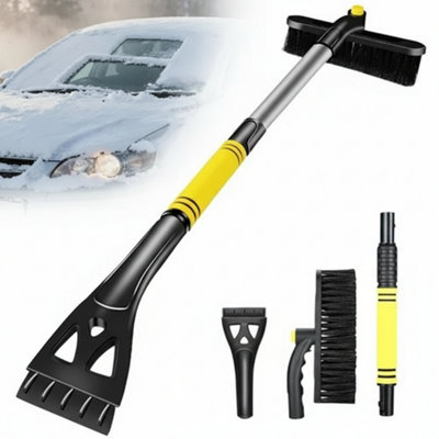  - 3 In 1 Extendable Snow Shovel With Ice Scraper And Brush For Car Windshield Frost Removal