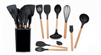  - 12 Piece Silicone Kitchen Utensils Set Nonstick Cooking Spatula Turner Spoon Tools