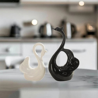 Decorative Swan Couple Statues For Cabinet Tabletop from B&Q