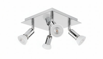 4 Way Adjustable Chrome Ceiling Light  Bathroom Spotlight