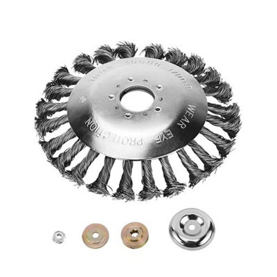  - Grass Strimmer Head Trimmer Brush Steel Wire Wheel Weed Cutter Lawn