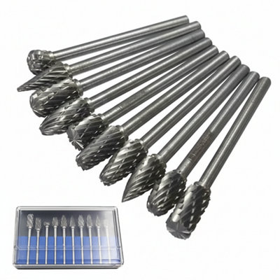 10Pcs Tungsten Steel Carbide Burr Set For Rotary Tools & Dremel Accessories from B&Q