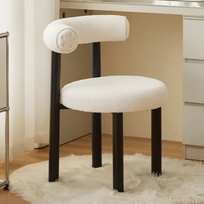  - Soft Vanity Chair With Backrest Cozy Makeup Stool For Bedroom