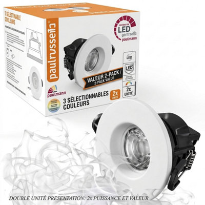  - 2X Fire Rated Led Dimmable Recessed Downlight Ip65 Cool White