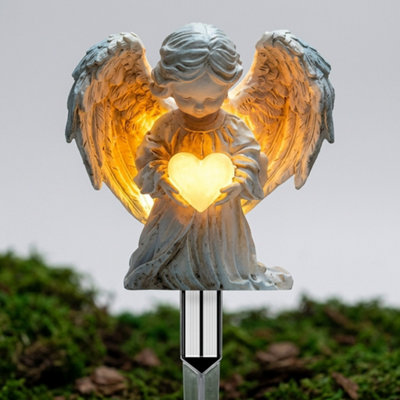  - Angel Grave Statue Weatherproof Solar Powered Garden Decoration For Memorial And Outdoor Grave Decor
