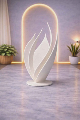 2X Modern Abstract Flower Sculptures Designed In A Minimalist Style For Home Deco from B&Q