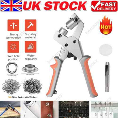  - Eyelet Plier Grommet Fixing Hole Punch Tool Kit For Leather Tarpaulins Cloth And Craft Work