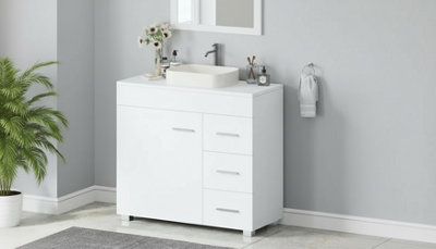 White Under Sink Bathroom Cabinet With Storage Shelf from B&Q