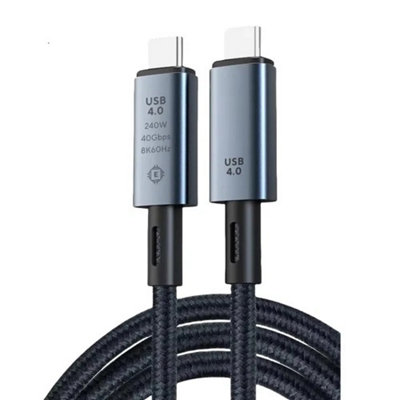 1M Usb Type C Thunderbolt 3 4 Cable 40Gbps 240W 8K60Hz Braided from B&Q