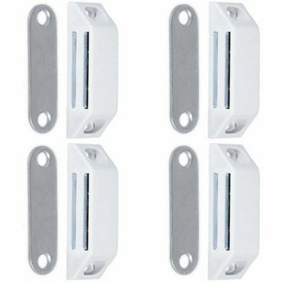 4X Heavy Duty Magnetic Cabinet Door Latches 6Kg Strong Catch from B&Q