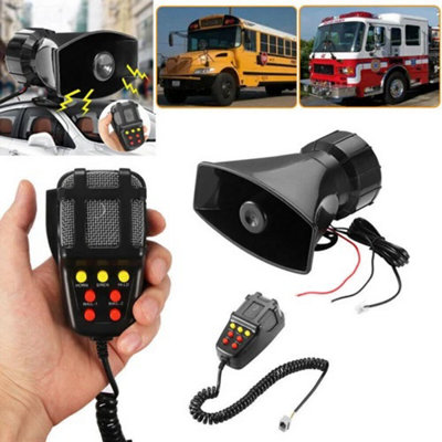 100W 12V Car Police Siren Horn 7 Tone Pa Speaker With Mic from B&Q