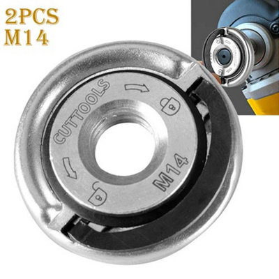 2X M14 Quick Release Flange Nut For 115-230mm Angle Grinders Heavy Duty from B&Q