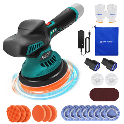  - 6 Speed Cordless Car Polisher & Buffer Kit 12V2 2000Mah Batteries