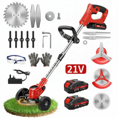 21V Cordless Grass Trimmer Garden Edger With 2 Batteries from B&Q