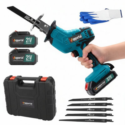 21V Cordless Reciprocating Saw Kit With 2 Batteries And Blades from B&Q