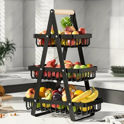  - 3Tier Fruit  Vegetable Storage Rack With Handle