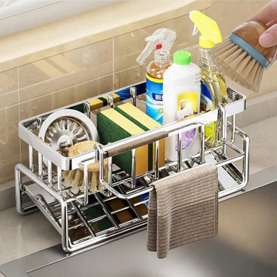  - Stainless Steel Kitchen Sink Caddy For Sponge And Cloth