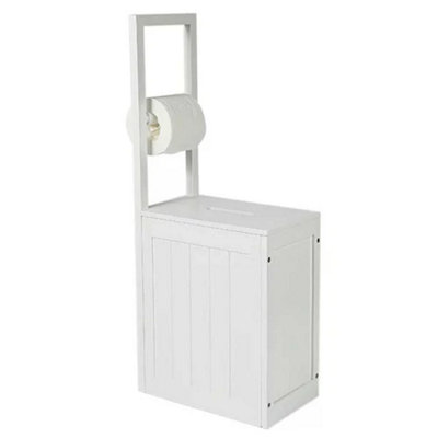 Grey Slimline Shaker Toilet Storage Unit Compact Bathroom Cleaning Tidy Cabinet from B&Q