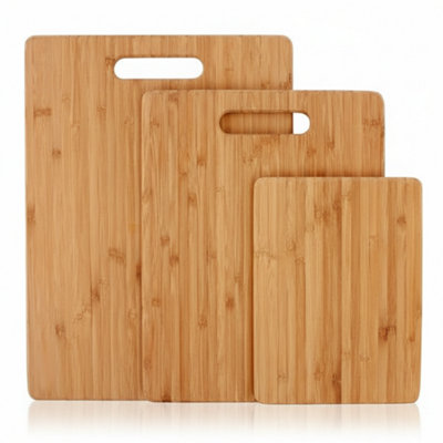  - 3 Piece Bamboo Cutting Board Set Kitchen Chopping Boards