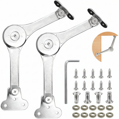 - 2 Pack Soft Close Lid Support Hinges Cabinet Folding Stay