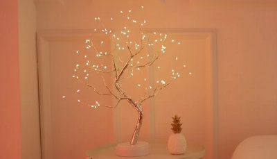 108 Led Twig Tree Lights Light Up Birch Bonsai Tree Table Lamp from B&Q