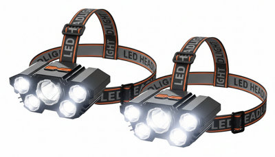2X Super Bright Usb Rechargeable Headlamp from B&Q