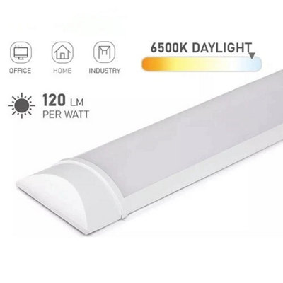 4Ft Led Ceiling Lamp Office Strip Lights Shop Garage Batten Tube Light 6500K from B&Q