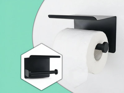 Self Adhesive Toilet Roll Holder Wall Mounted Bathroom Paper Holder from B&Q