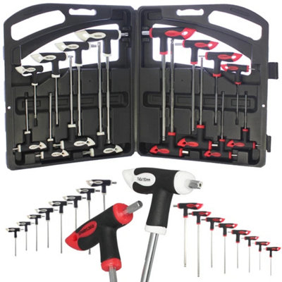  - T Bar Hex Torx Allen Screwdriver Set Metric Double Ended