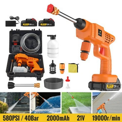  - 2X Battery Portable Cordless Car High Pressure Washer 21V