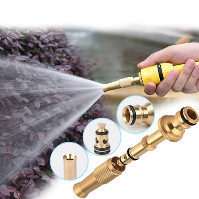 High Pressure Water Spray Gun Brass Nozzle For Garden HoseLawn And Car Wash