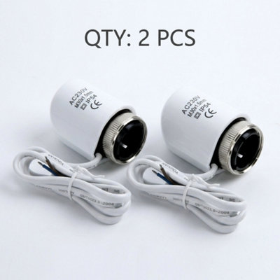  - Underfloor Heating Manifold Actuator Ac 230V Normally Open 2W 2 Pcs Pack