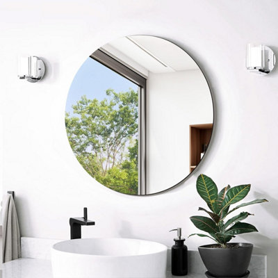  - 40Cm Round Frameless Bathroom Wall Mirror Vanity Living Room Entryway Mirror