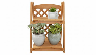  - 2 Tier Plant Stand  Indoor Outdoor Flower Pot Display Shelf