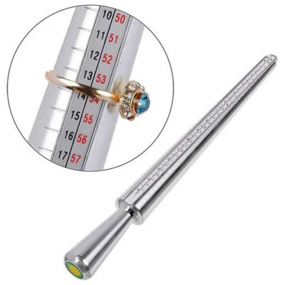  - 2Pcs Ring Sizer Mandrel Stick Finger Gauge Jewelry Measuring Tool