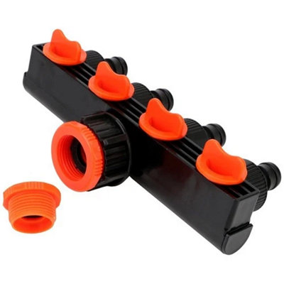  - 4 Way Garden Tap Connector Hose Pipe Splitter Adapter For Outdoor Faucet