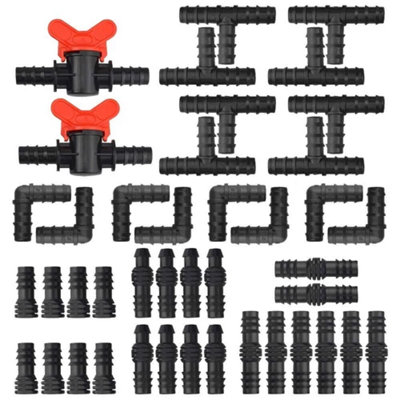 152Pcs Drip Irrigation Fittings Kit Barbed Connectors For 1/2Inch Hose Tubing from B&Q