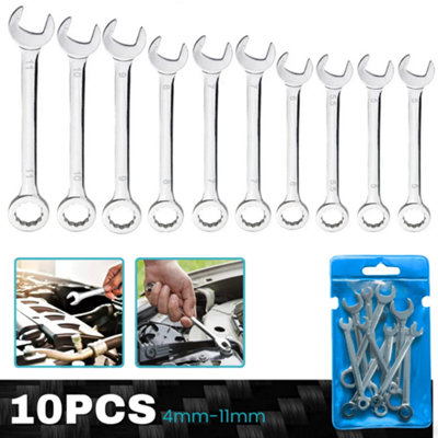 10 Piece Combination Spanner Set ,metric 4mm To 11mm Wrenches For Garage And Workshop from B&Q