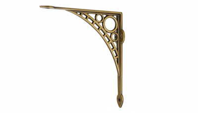 Antique Brass Iron Bridge Shelf Bracket 22 X 22Cm from B&Q