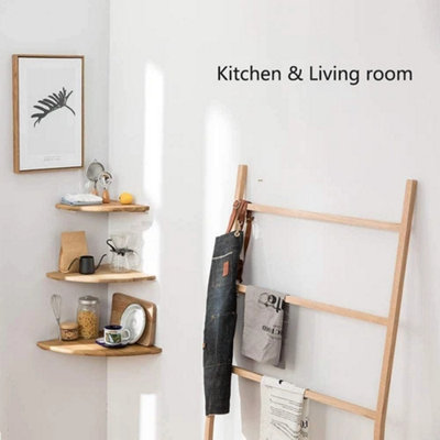 3Pc Floating Wooden Corner Shelf Wall Mount Storage And Display Unit from B&Q