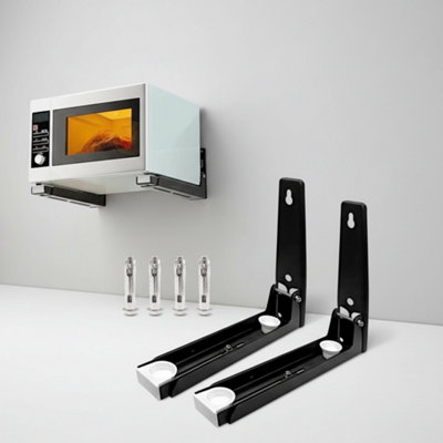  - Heavy Duty Microwave Oven Shelf BracketMetalFolding Rack Wall Mount