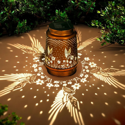 Solar Hummingbird Hanging Lantern Led Outdoor Garden Light from B&Q