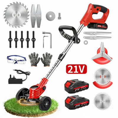 21V Cordless Grass Trimmer Garden Edger With 2 Batteries from B&Q