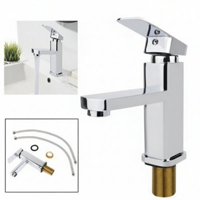  - Modern Chrome Bathroom Basin Mixer Tap  Mono Lever Sink Faucet
