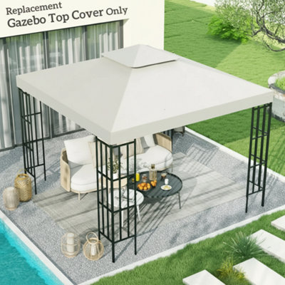 3X3M Replacement Gazebo Canopy Roof 2 Tier Tent Cover from B&Q
